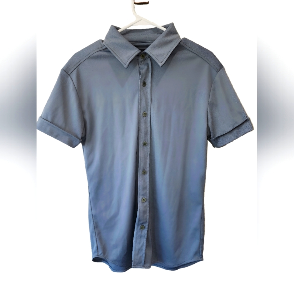 Men's Gray Short Sleeve Button Up Shirt Size Medium French Connection